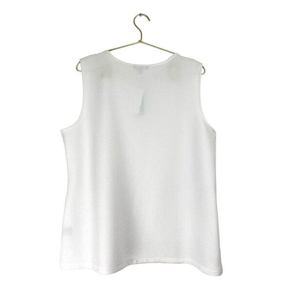 Premise Studio Womens Sleeveless Blouse White With Gold‎ Accent Size: XL 0048 - Picture 6 of 7